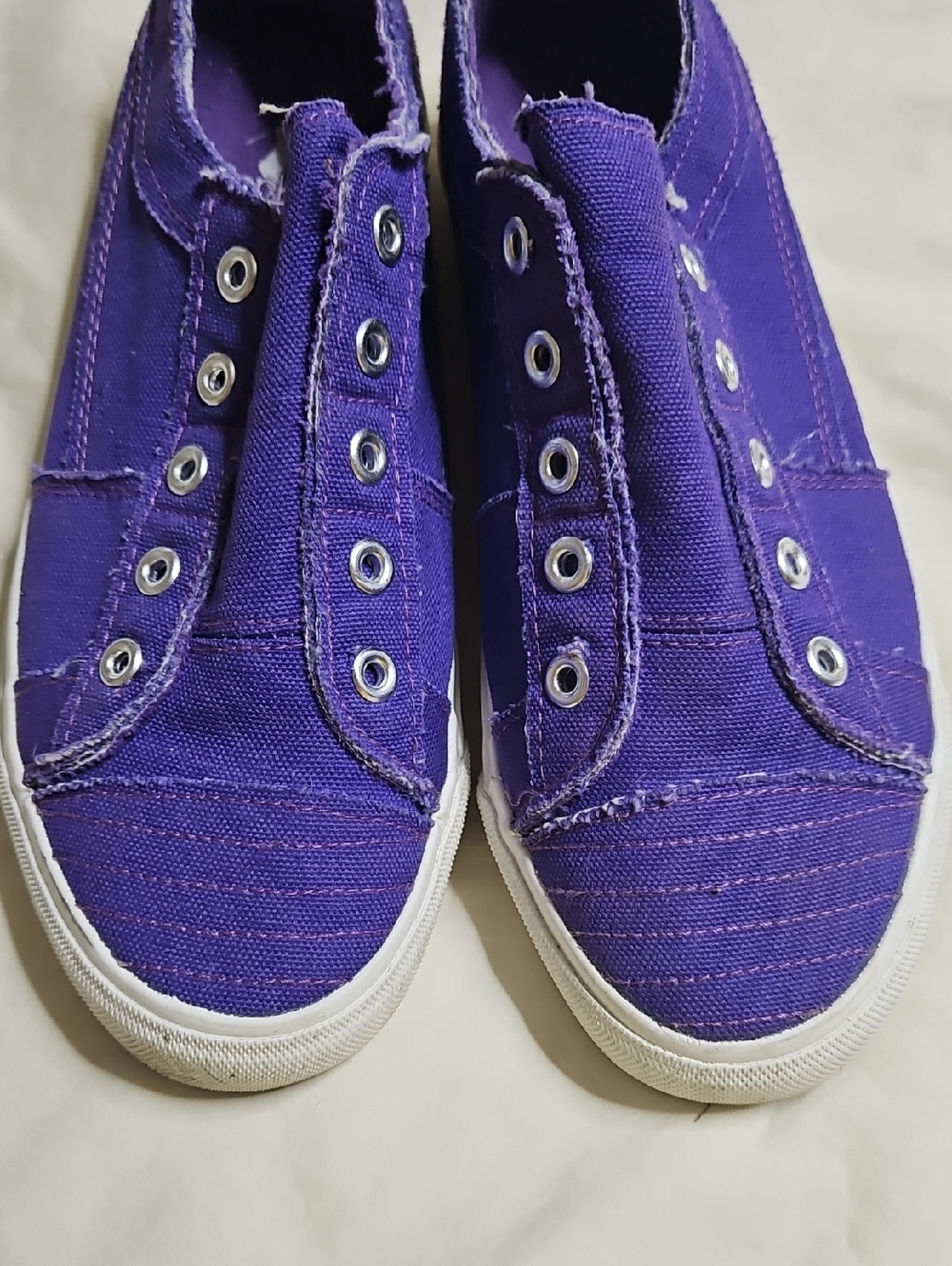 Corkys Purple Slip-On Canvas Sneakers Size 7 - Picture 5 of 6
